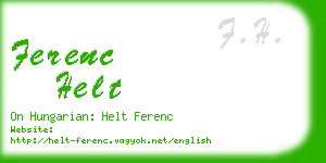 ferenc helt business card